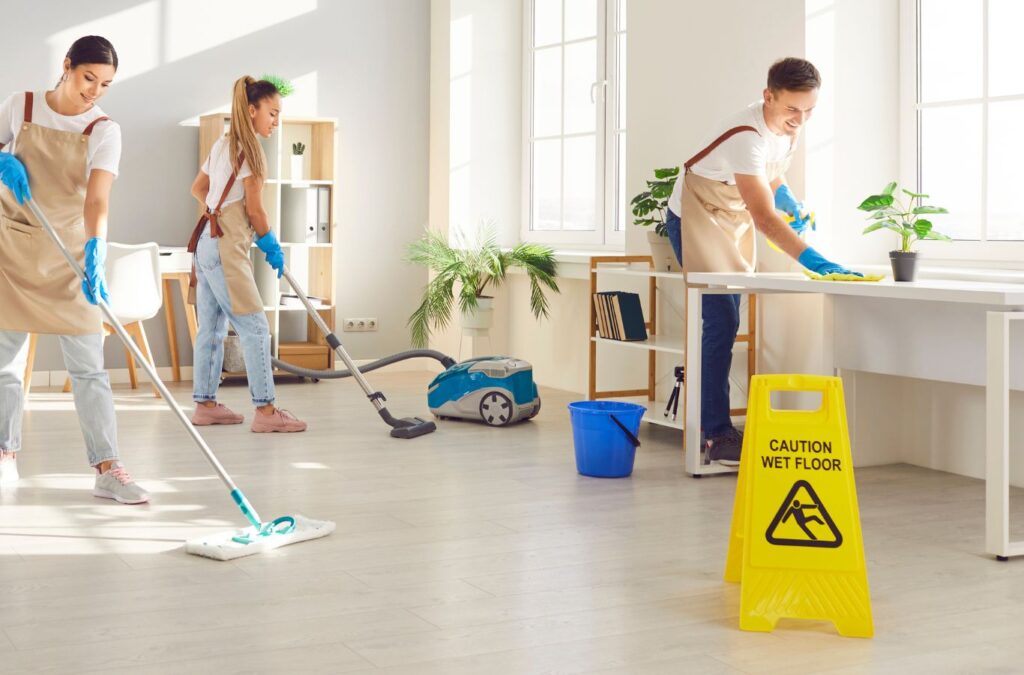 Queen City Cleaners staff performing deep cleaning in Lake Wylie using advanced tools for thorough, high-quality results